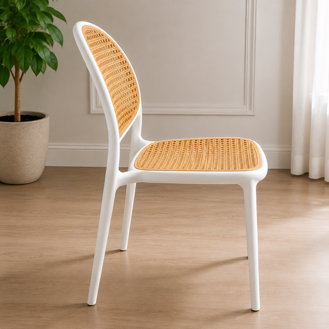 Modern Stackable Rattan Style Chair