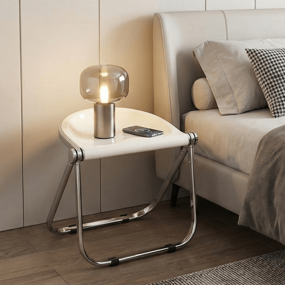 Minimalist Light-Luxury Acrylic Metal Folding Seating Chair
