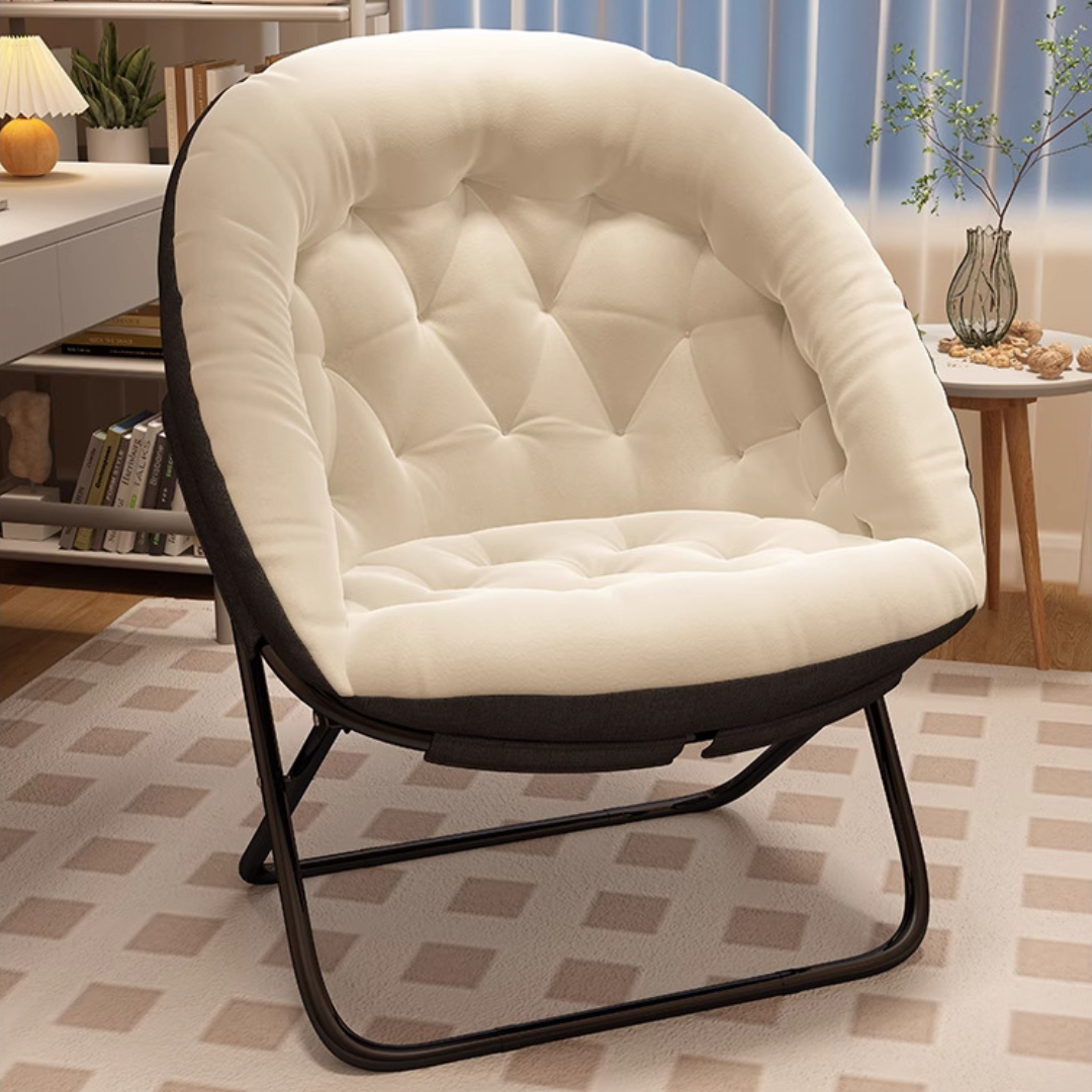 Oversized Foldable Saucer Chair with Footrest