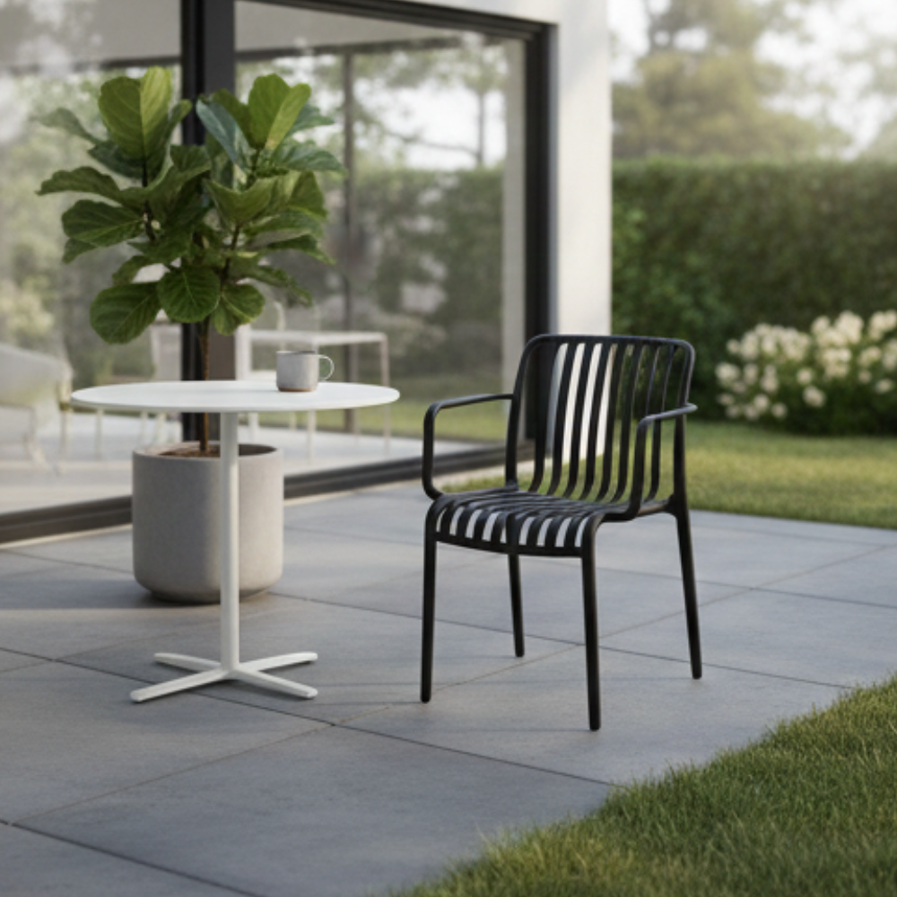 Multi-Purpose Stackable Plastic Chair with Armrest
