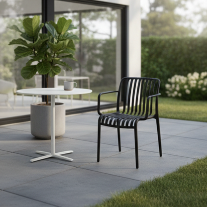 Multi-Purpose Stackable Plastic Chair with Armrest