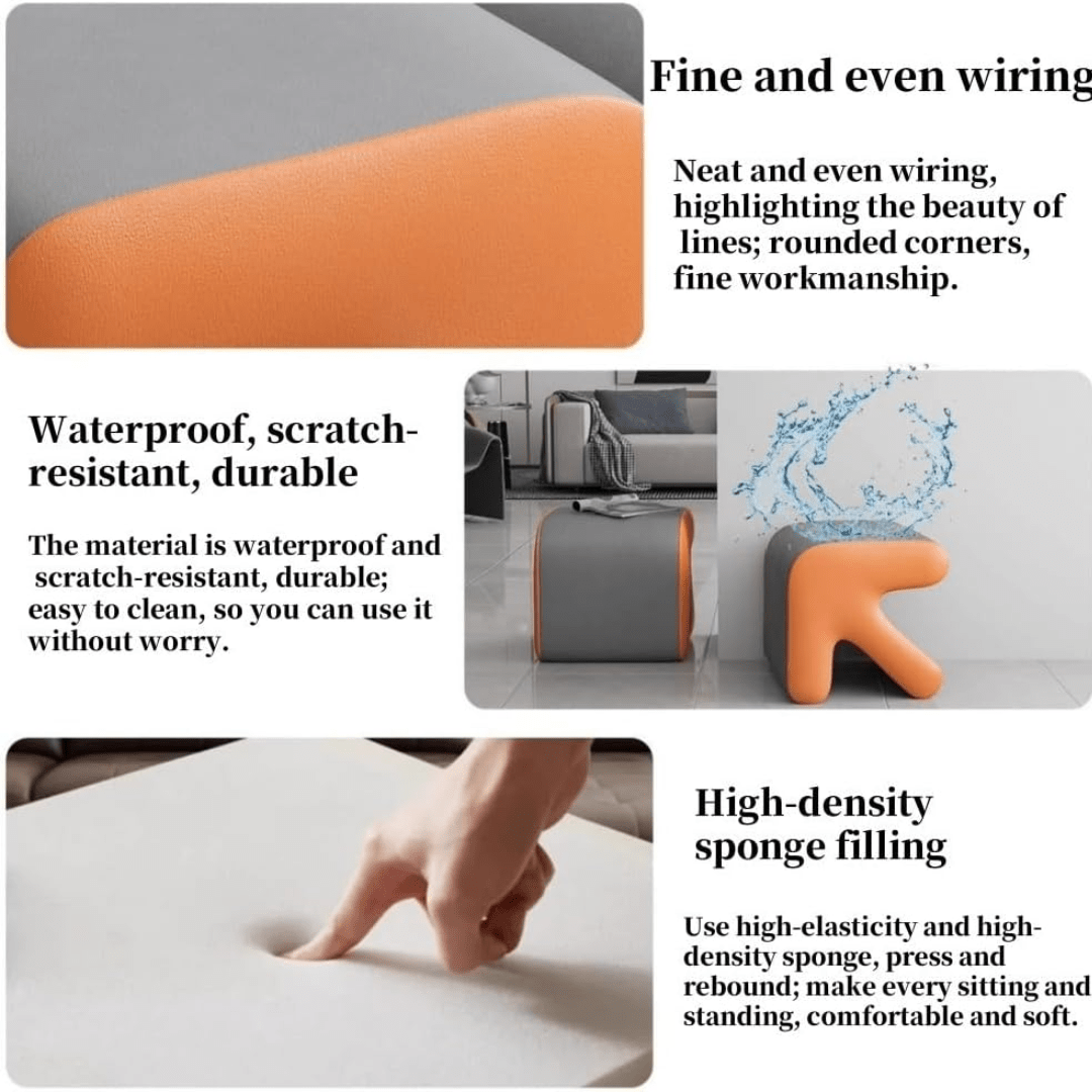 Multi-Purpose Creative Arrow-Shaped Leather Ottoman Foot Stool