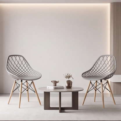 Scandinavian Style Accent Chair with Wooden Legs