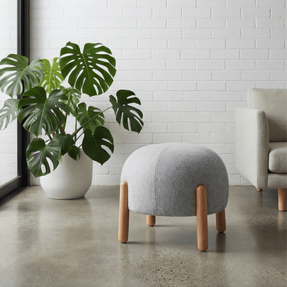 Multipurpose Ladybug Shaped Foot Stool With Wooden Leg