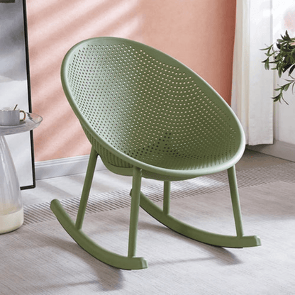 Modern Ergonomic Plastic Rocking Chair with Smooth One Piece Design