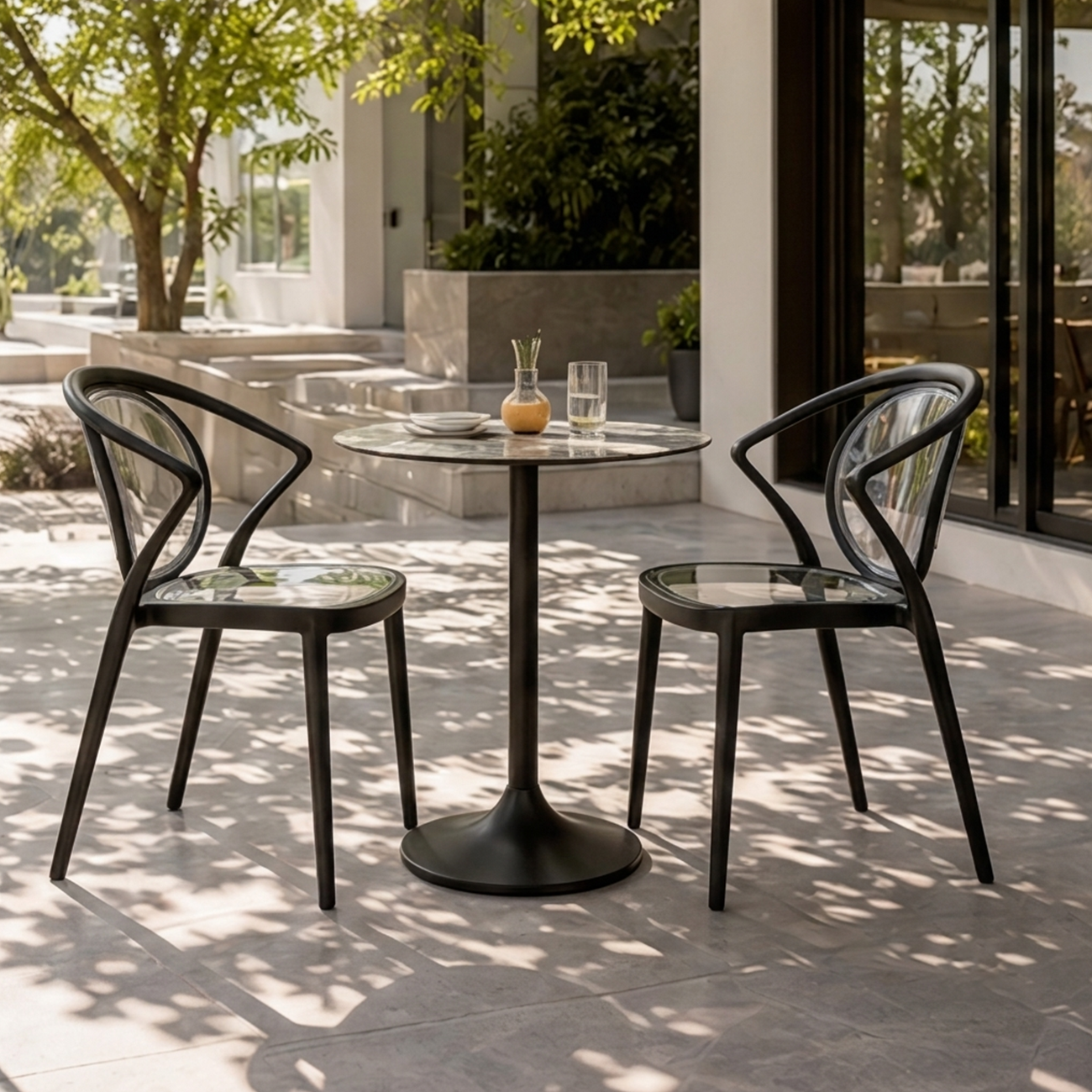 Stylish Multipurpose Chair with Clear Transparent Backrest