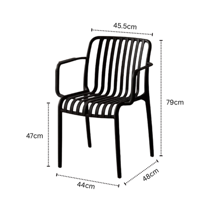 Multi-Purpose Stackable Plastic Chair with Armrest