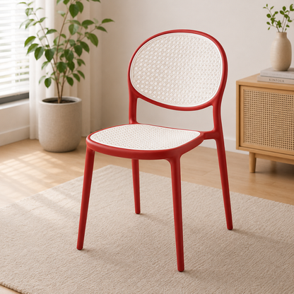 Modern Stackable Rattan Style Chair
