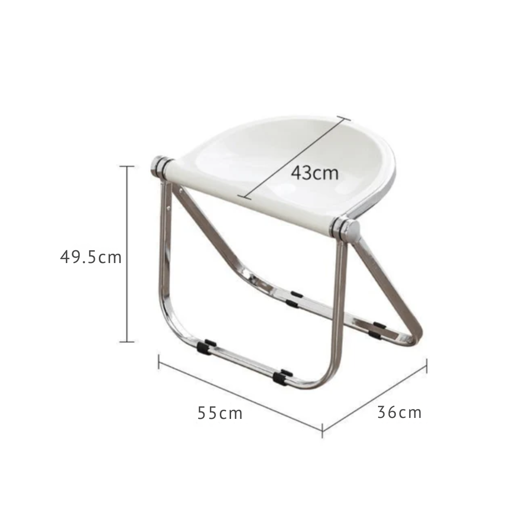 Minimalist Light-Luxury Acrylic Metal Folding Seating Chair
