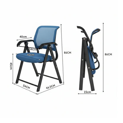Space-Saving Foldable Office Chair with Armrest