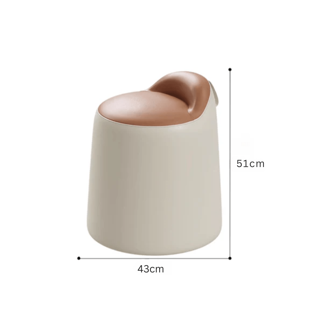 Multipurpose Leather Ottoman Round Accent Stool