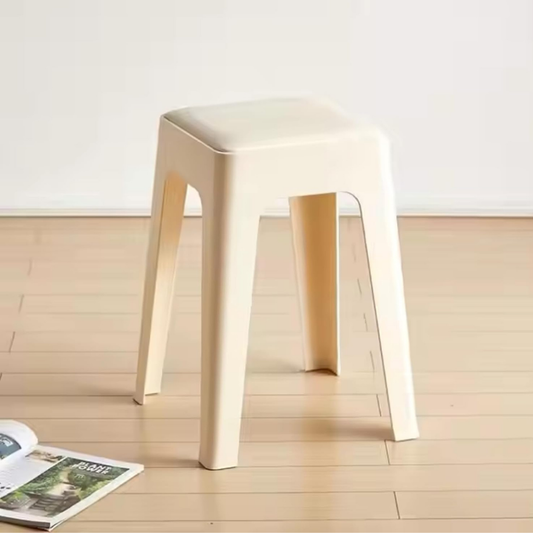 Compact Plastic Stackable Stool with Cushion