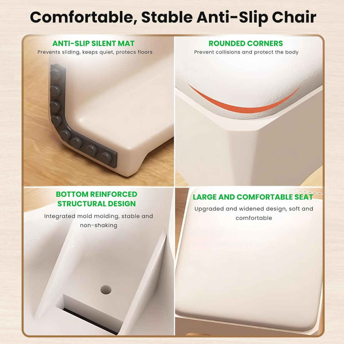 Compact Plastic Stackable Stool with Cushion