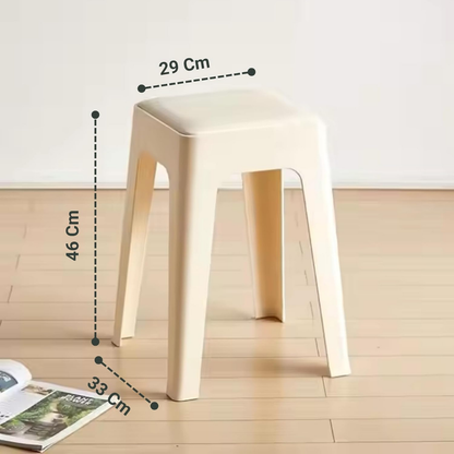 Compact Plastic Stackable Stool with Cushion