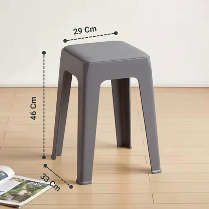 Compact Plastic Stackable Stool with Cushion