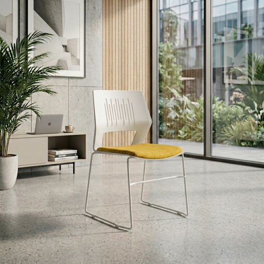 Modern Ergonomic Plastic Chair with Cushioned Seat