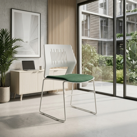 Modern Ergonomic Plastic Chair with Cushioned Seat