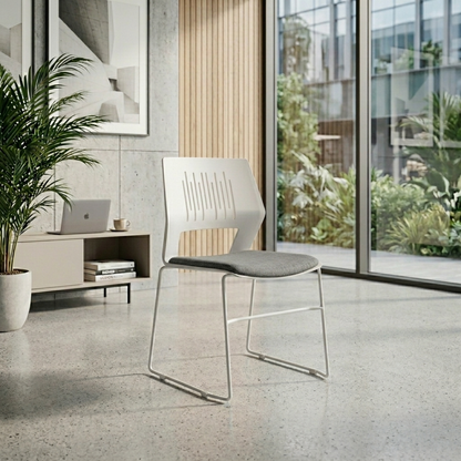 Modern Ergonomic Plastic Chair with Cushioned Seat