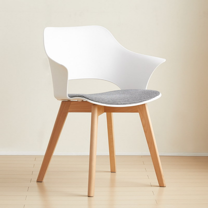 Scandinavian Style Armchair with Cushioned Seat & Wooden Legs