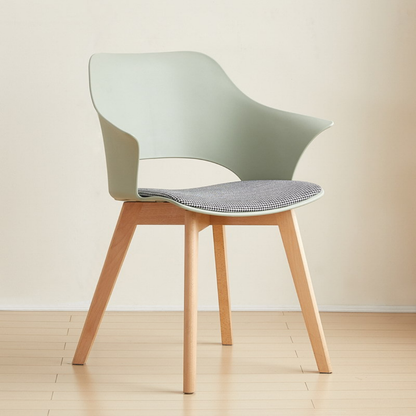 Scandinavian Style Armchair with Cushioned Seat & Wooden Legs