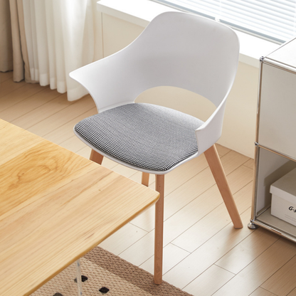Scandinavian Style Armchair with Cushioned Seat & Wooden Legs