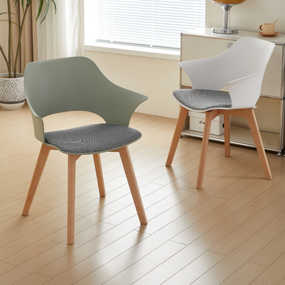 Scandinavian Style Armchair with Cushioned Seat & Wooden Legs