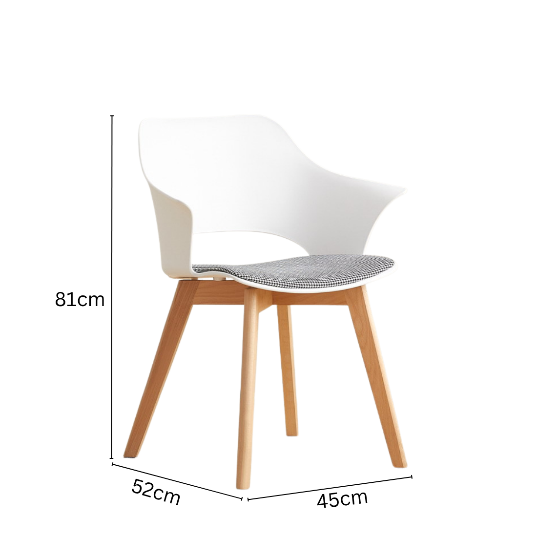 Scandinavian Style Armchair with Cushioned Seat & Wooden Legs