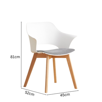 Scandinavian Style Armchair with Cushioned Seat & Wooden Legs
