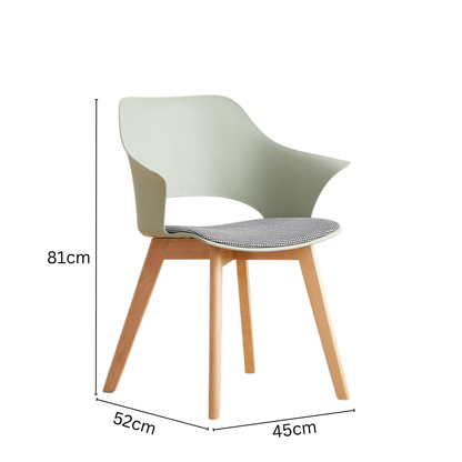 Scandinavian Style Armchair with Cushioned Seat & Wooden Legs