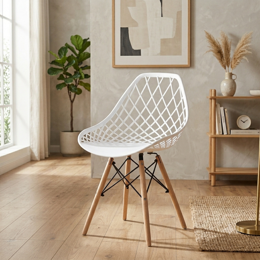 Scandinavian Style Accent Chair with Wooden Legs