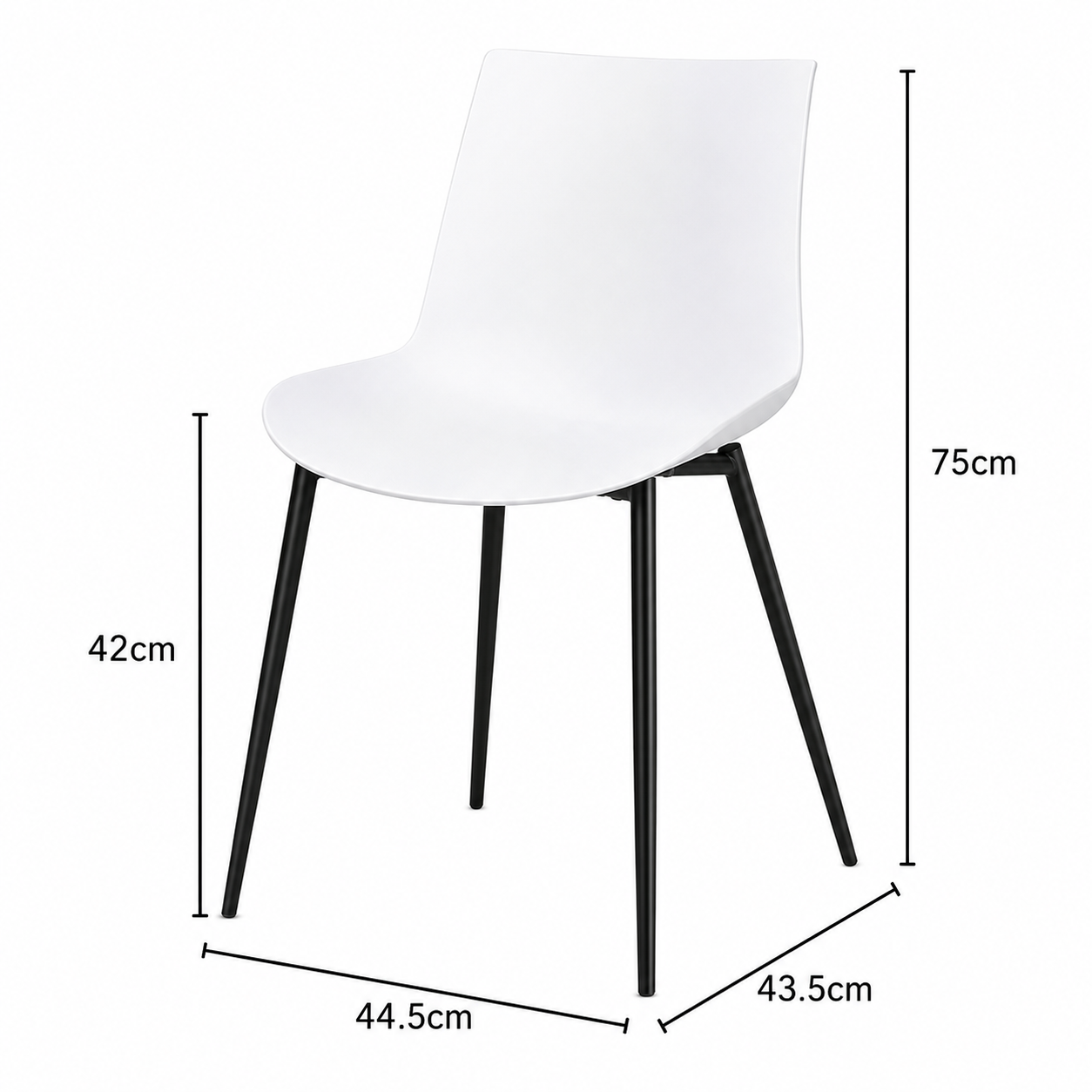 Modern Ergonomic Dining Chair with Steel Legs & PP Seat