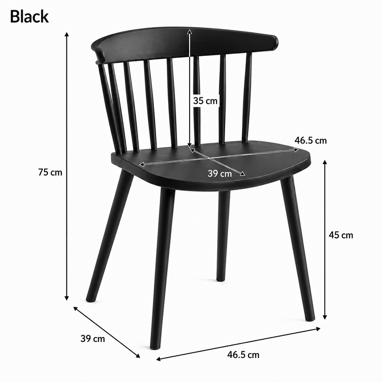 Lightweight Curved Back Dining Chair