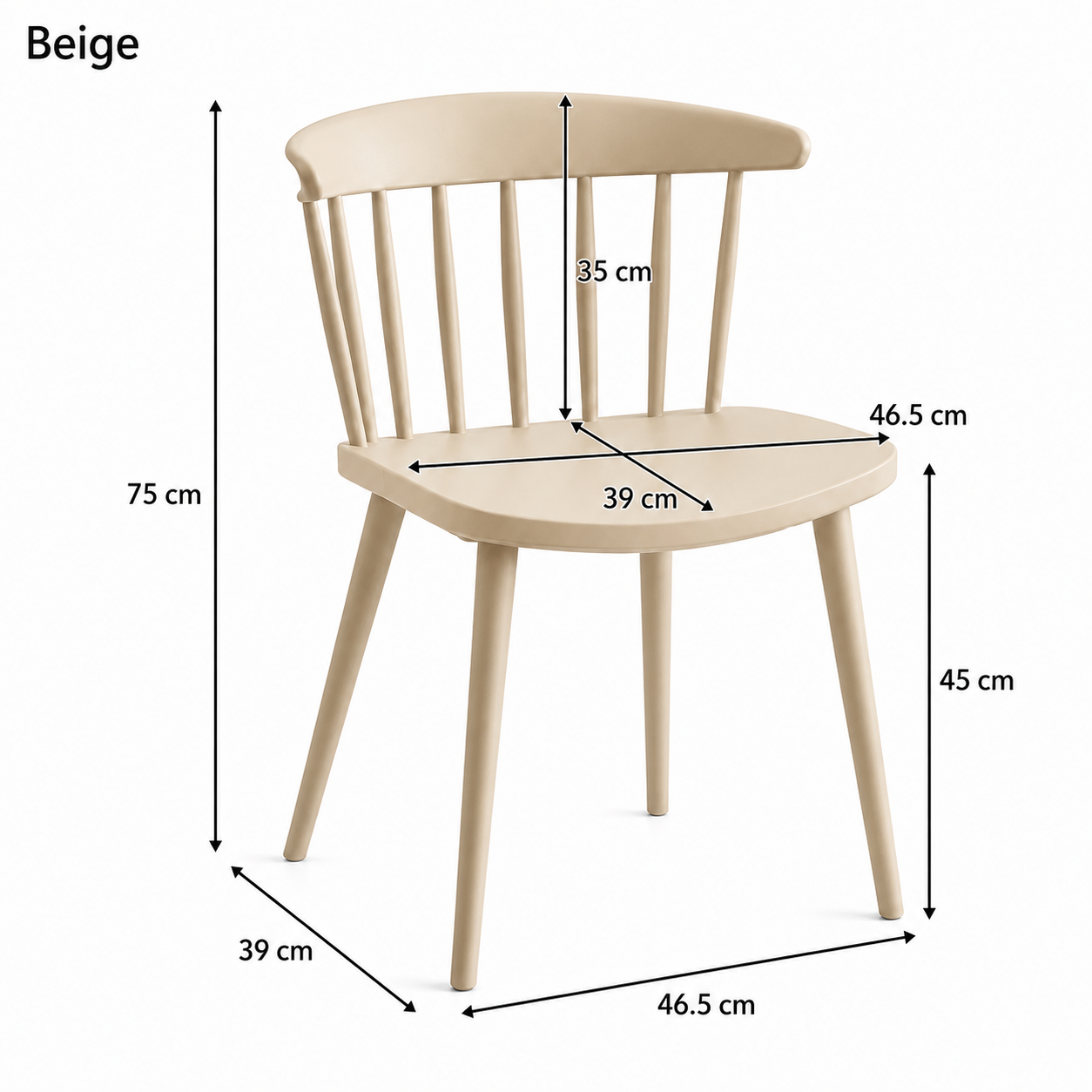 Lightweight Curved Back Dining Chair