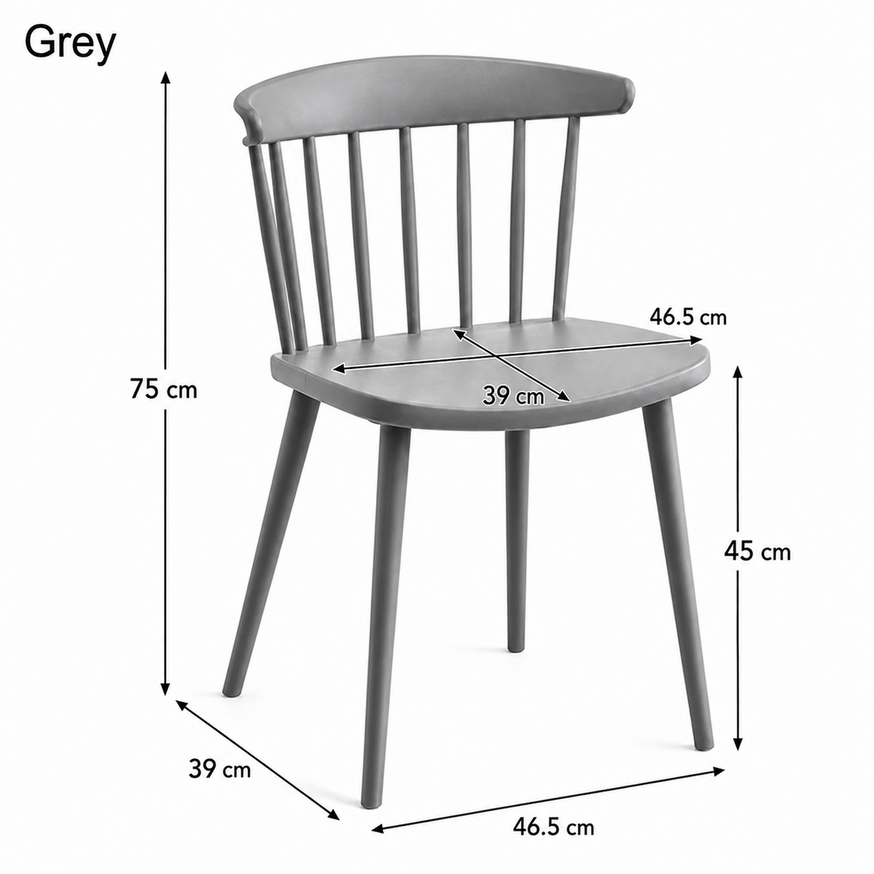 Lightweight Curved Back Dining Chair