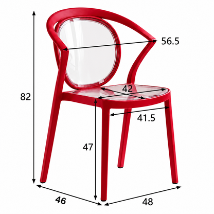 Stylish Multipurpose Chair with Clear Transparent Backrest