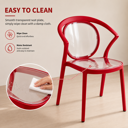 Stylish Multipurpose Chair with Clear Transparent Backrest