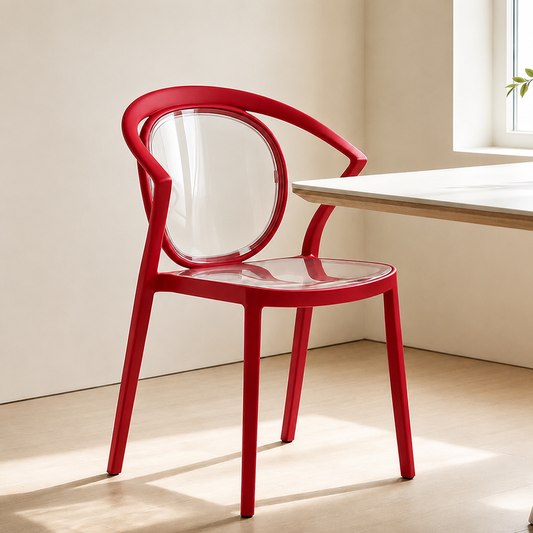 Stylish Multipurpose Chair with Clear Transparent Backrest