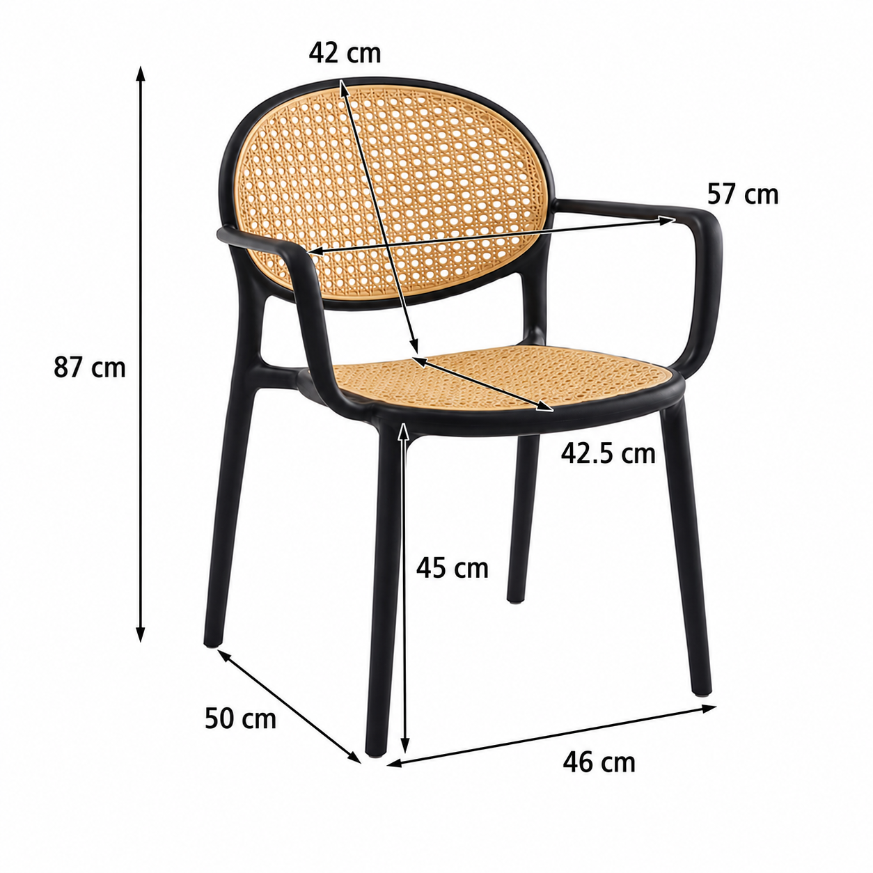 Premium Stackable Rattan Look Accent Chair