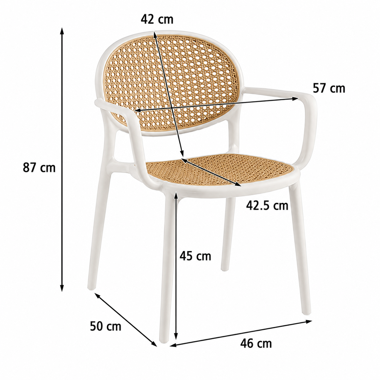 Premium Stackable Rattan Look Accent Chair