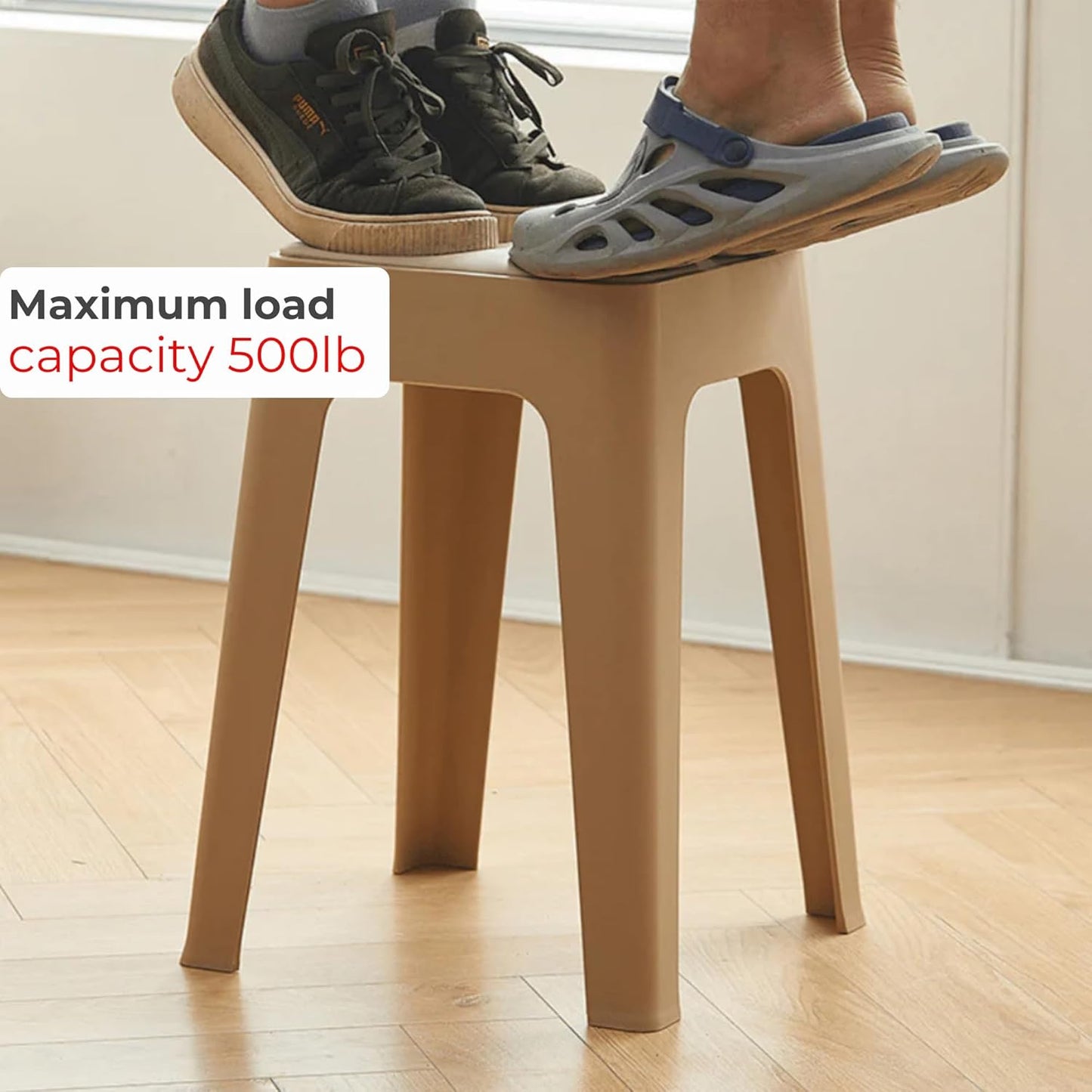 Compact Plastic Stackable Stool with Cushion