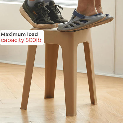 Compact Plastic Stackable Stool with Cushion