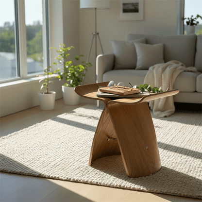 Solid Wood Butterfly-Designed Stool