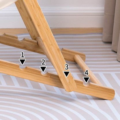 Foldable Bamboo Lounge Chair with Adjustable Backrest