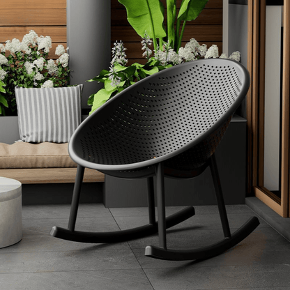 Modern Ergonomic Plastic Rocking Chair with Smooth One Piece Design