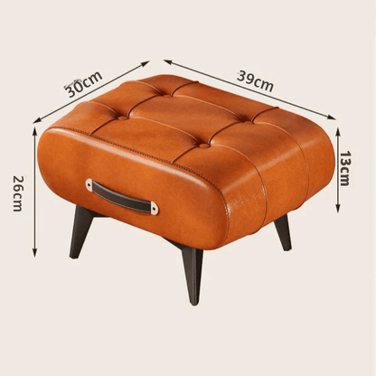 PU Leather Solid Wood Entryway Shoe Bench