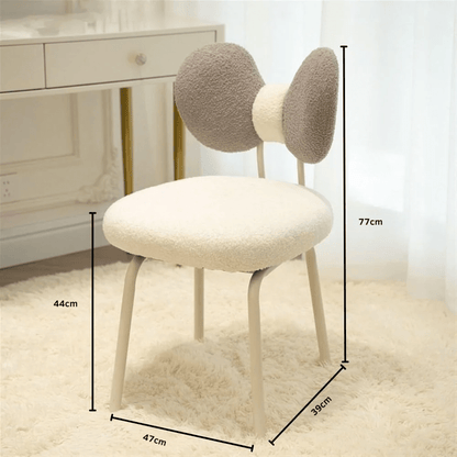 Modern 360° Rotatable Vanity Chair with Bowknot Back