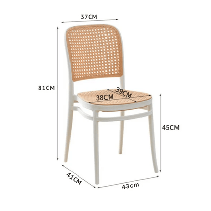 Modern Nordic-Style Rattan-Inspired Stackable Plastic Chair