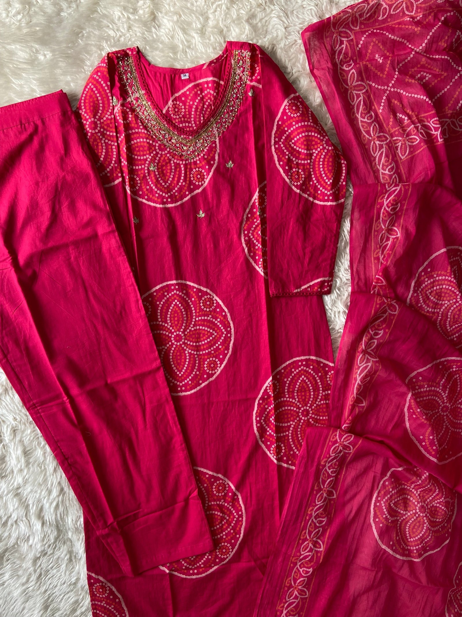 Premium Cotton Kurti Pant Dupatta Set - Image 10