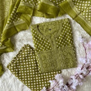 Premium Cotton Kurti Pant Dupatta Set